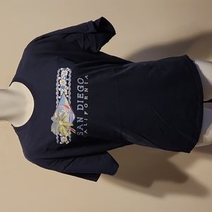 San Diego CA sailing beach art blue xl tshirt